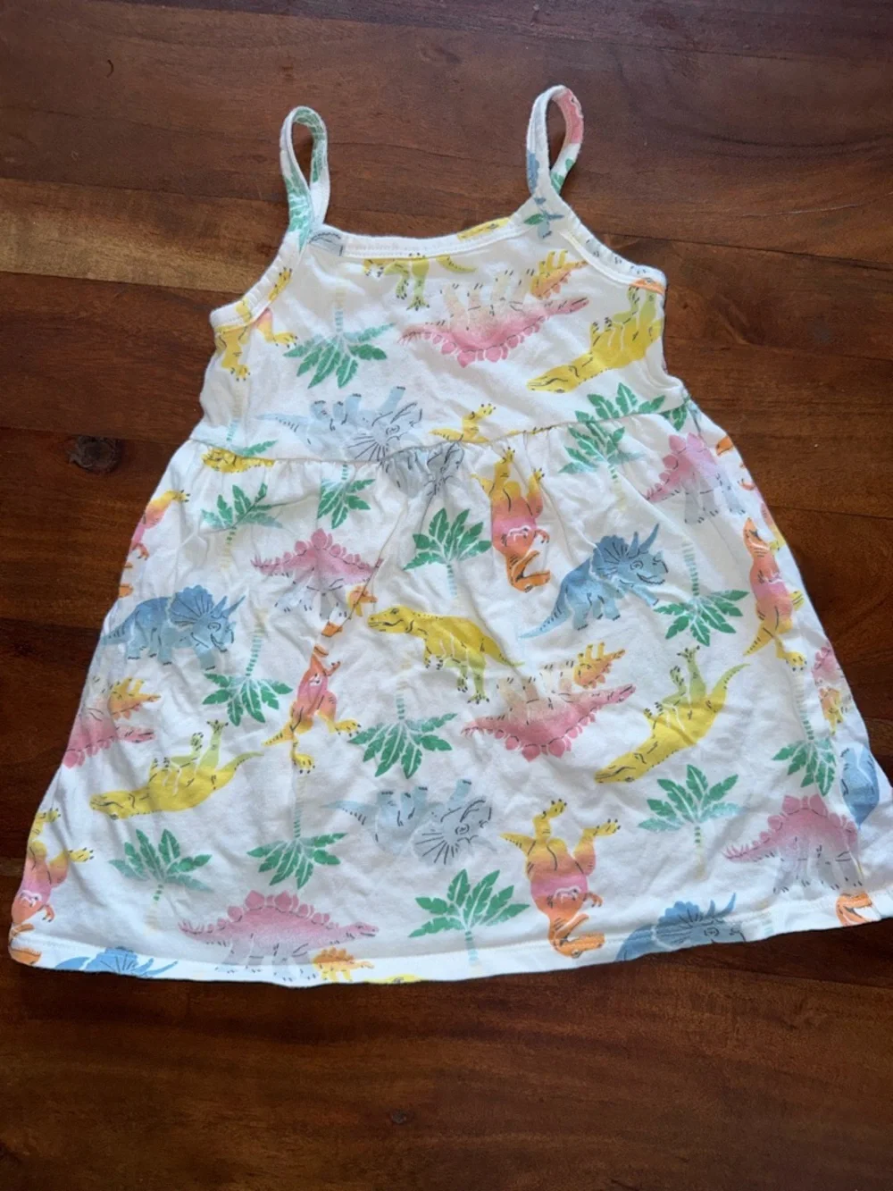 Old Navy‎ White Tank Dress with Pastel Dinosaur Print